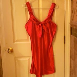 Red, silky nightie